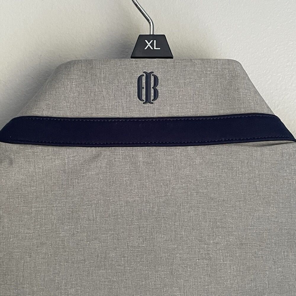 Holderness & Bourne Dry Luxe Performance Vest Mens L Full Zip Gray/Navy Blue EUC